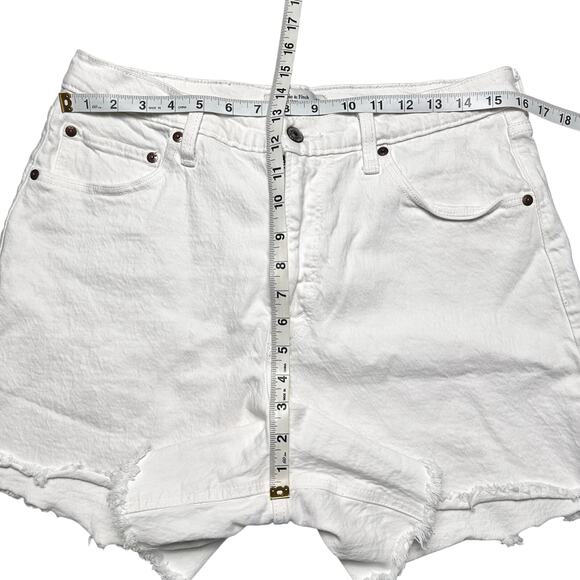 Abercrombie & Fitch White Jean Shorts - Picture 4 of 16